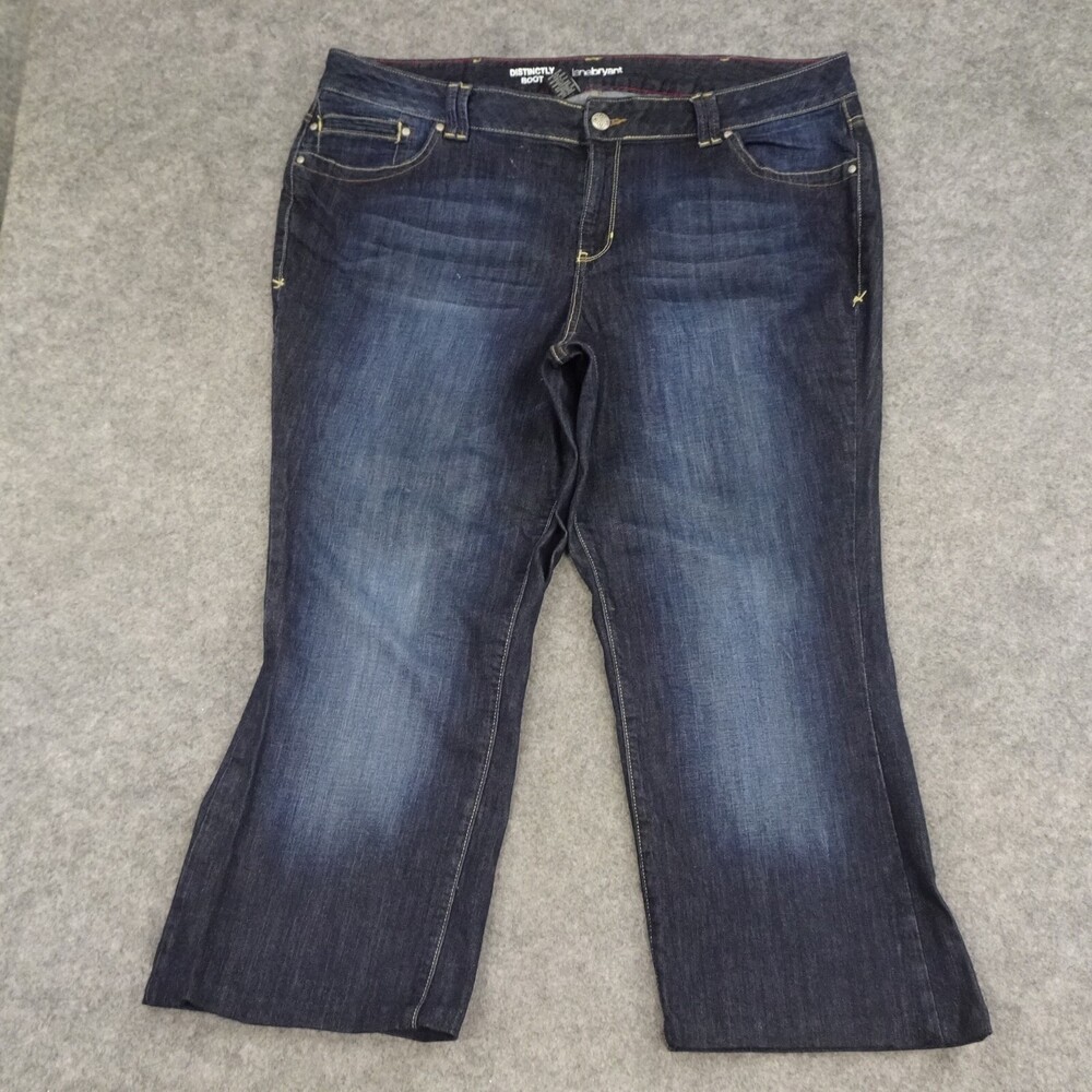 Lane Bryant Jeans Womens 22 Tall Blue Denim Cropped Distinctly Boot Dark Wash